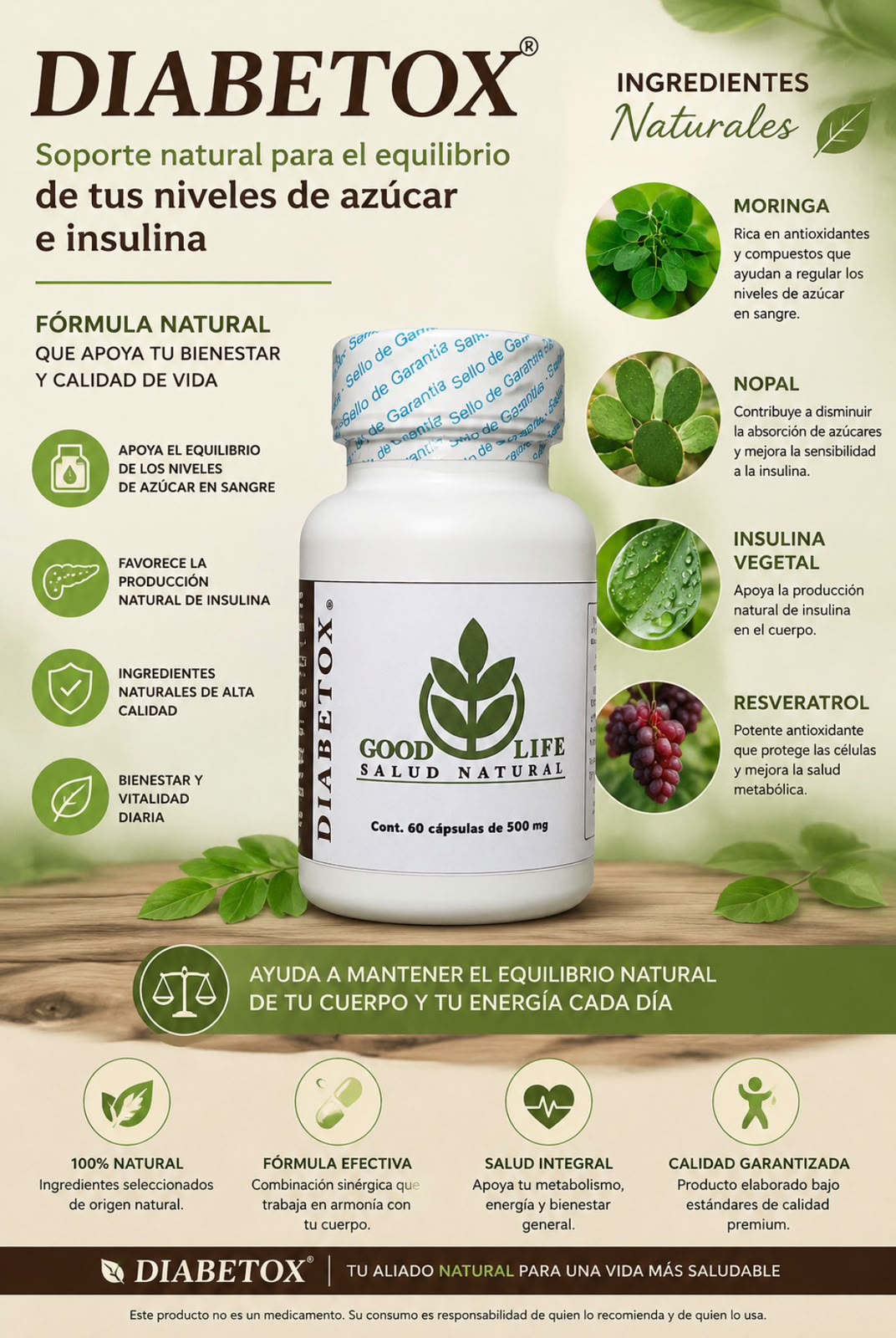 DIABETOX® — Soporte natural para el equilibrio del azúcar en sangre.