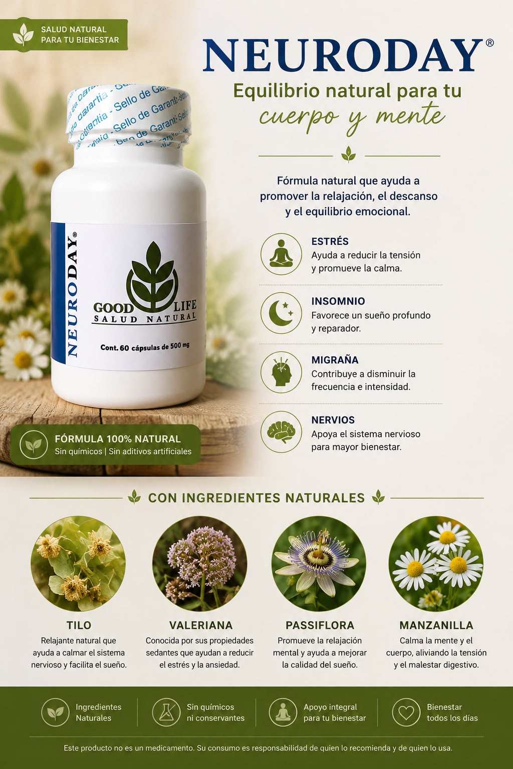 NEURODAY® — Calma natural y descanso reparador.