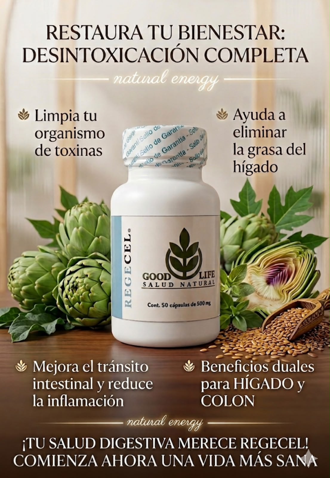 REGEcel® — Hepatoprotector y regenerador digestivo dual.